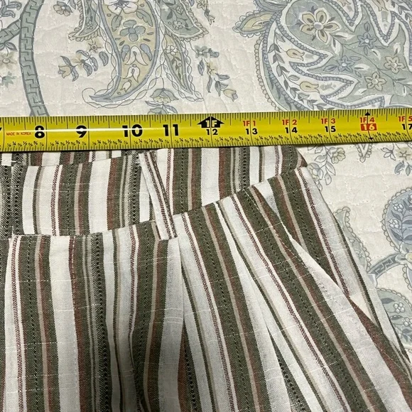 Commense Linen/Cotton Striped Vest & Mid-Waist Striped Wide-Leg Pants Set - Picture 12 of 16